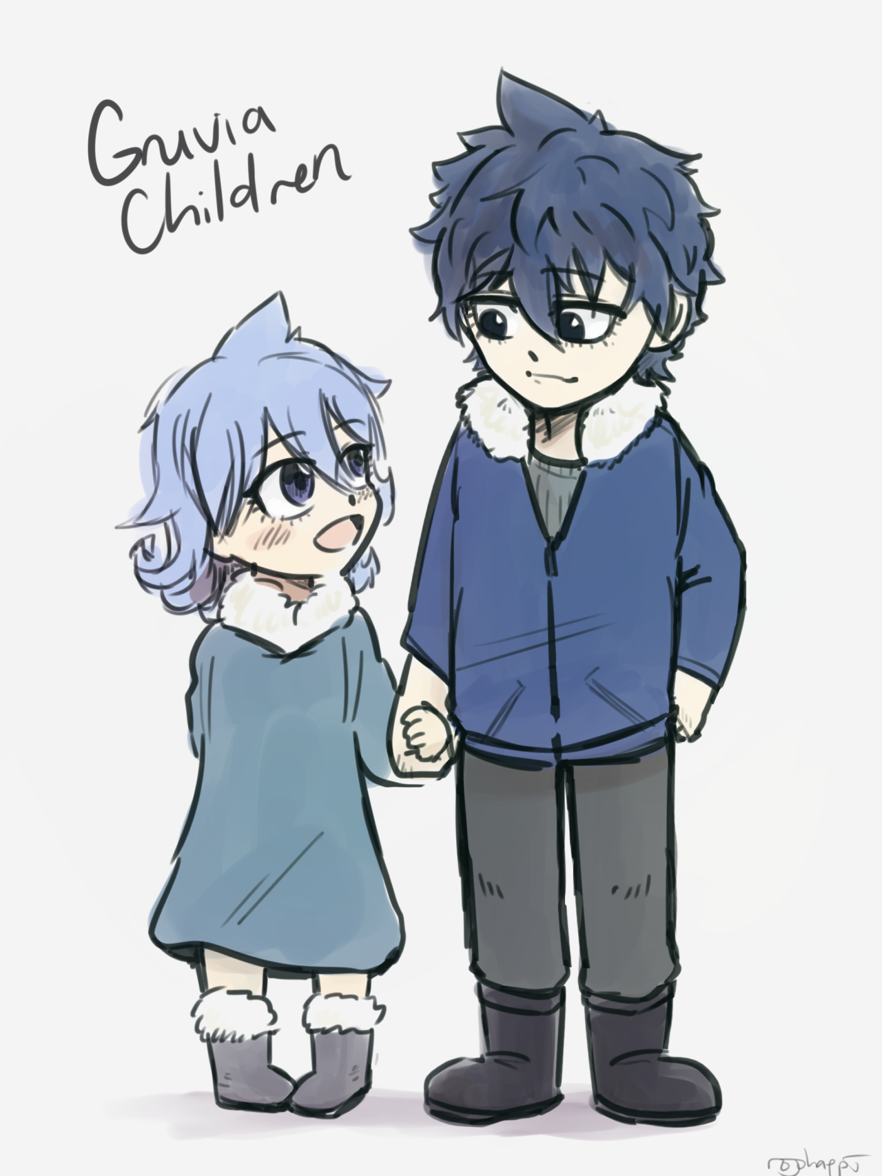 media] gruvia family in the new year 2023🖤💙❄️💦 : r/fairytail