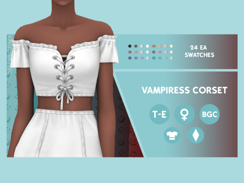 Vampiress SetHairstyle (download)Maxis Match HairstyleAvailable for Teens-Elders24 EA swatchesHat co