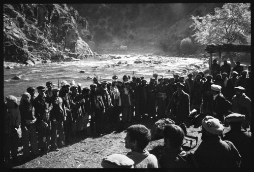 1978. Soviet-Afghan War.1. Mujahedeen rebels. On the right: Ahmad Shah Massoud. Pakistan. Peshawar.2