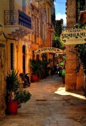 Narrow Street, Chania, Greece
