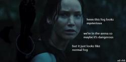 abrahamsdaughter-raisedherbow:  come on katniss why would you just reach out at it 
