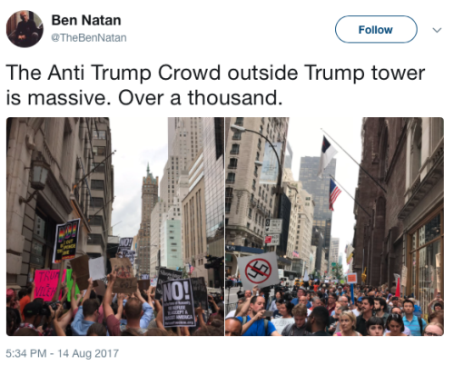 micdotcom: Hundreds rally outside Trump Tower to protest white supremacy “Racism is evil,&rdqu