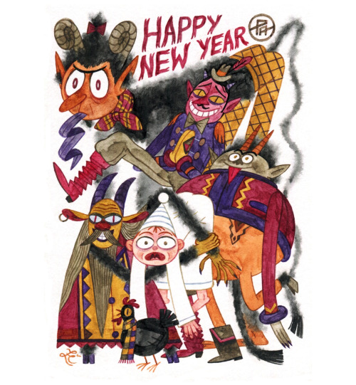 Happy New Year everyone!New Year card with čerti (chorts) I did a while ago for Plan A, once again t