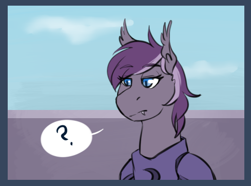 askheartandviolet:  askparch:  #25 “……………” Featuring  Violet rose  [Violet Rose]: I have not met many unicorns before, but after this, I am not sure I want to. Confused bat is confused. Many thanks to askparch for the enjoyable interaction!