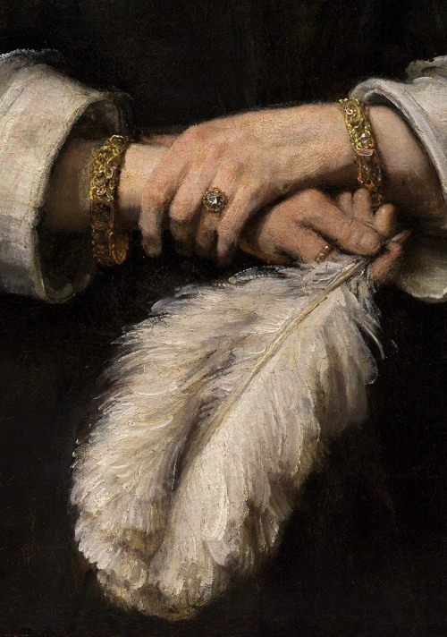 flaubertian:Portrait of a Lady with an Ostrich-Feather Fan, Rembrandt van Rijn