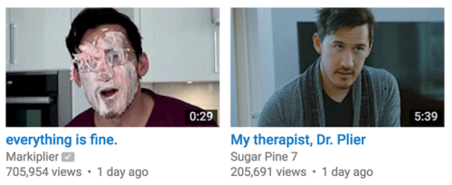 markiplier: ohscheid: Mark on other peoples’ channels vs mark on his own channel I see nothing