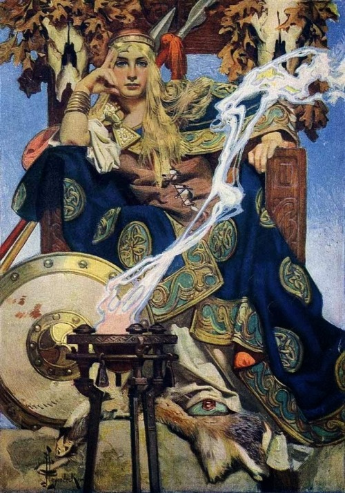 the-evil-clergyman: Queen Maeve, from The Century Magazine by J. C. Leyendecker (January 1907)