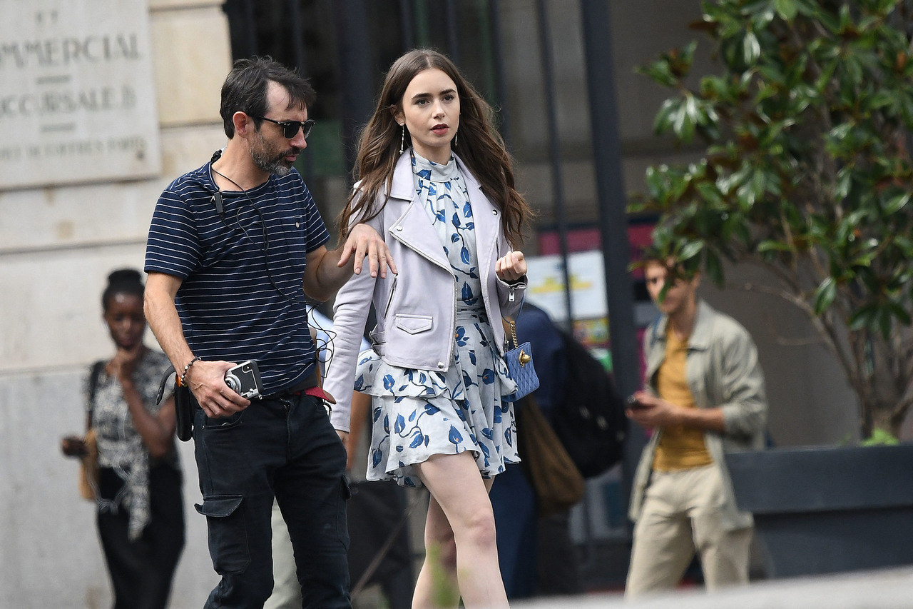Lily Collins Spotted Shooting Emily In Paris Tv Show In Paris France August