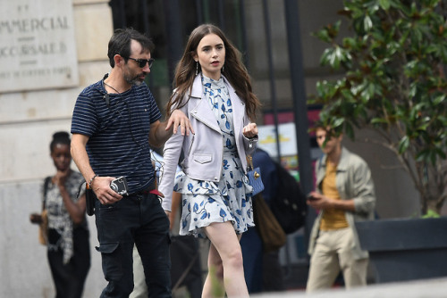 Lily Collins spotted shooting ‘Emily in Paris’ TV show in Paris, France (August 14, 2019