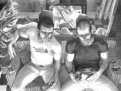 yesyaoiyeah:  Have no idea of who drew this, but is fuckin sexy!