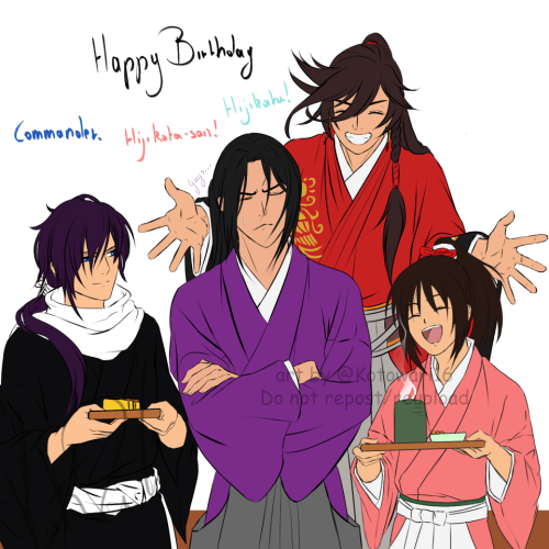 kotowari16:５月５日 Happy Birthday, Toshi! The honorary members of the Hijikata fan club (Kane’s idea) a