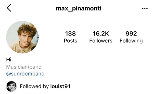 louistomlinsoncouk: Louis’ recent follows on Instagram - 14/3