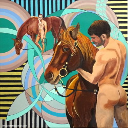 bastiaanmol:  artist : Bastaan Mol. Title  Horses (2019) . Mixedmedia painting on a canvas 60x60cm .  www.bastiaanmol-art.com and www.bastiaanmol.com 