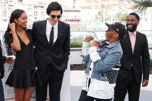 ultimate-adam-driver: Spike Lee giving Adam ish for not taking his sunglasses off. :) Laura Harrier,