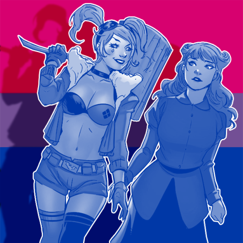 mlm-kiri: Bi DC Bombshells Harley Quinn and Poison Ivy icons requested by Anon!Free to use, just reb