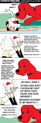 jmantime: Clifford Gets Friend Zoned : Awoo Meets Clifford the Big Red Dog - this is my attempt at a non-hentai comedy drawing , i will draw Awoo x Scooby Doo or Awoo x Clifford , lol  #awoo #meme #clifford #waifu #cliffordthebigreddog #dog #drawing #jman