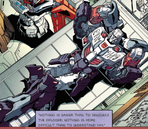 So This Is How Milne Draws Megatron's Frame During Dark Cybertron (and In The Flashbacks To The Trial)