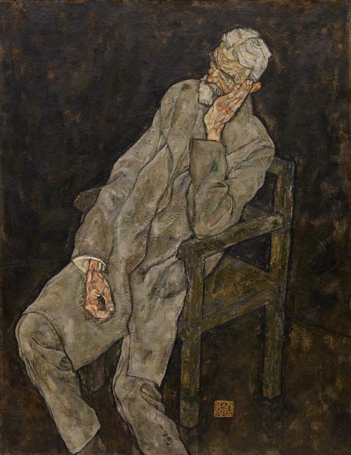ilovetocollectart: Egon Schiele - Portrait Of Johann Harms, 1916. Oil with wax on canvas /  (Solomon R. Guggenheim Museum, New York Partial gift, Dr. and Mrs. Otto Kallir, 1969) 