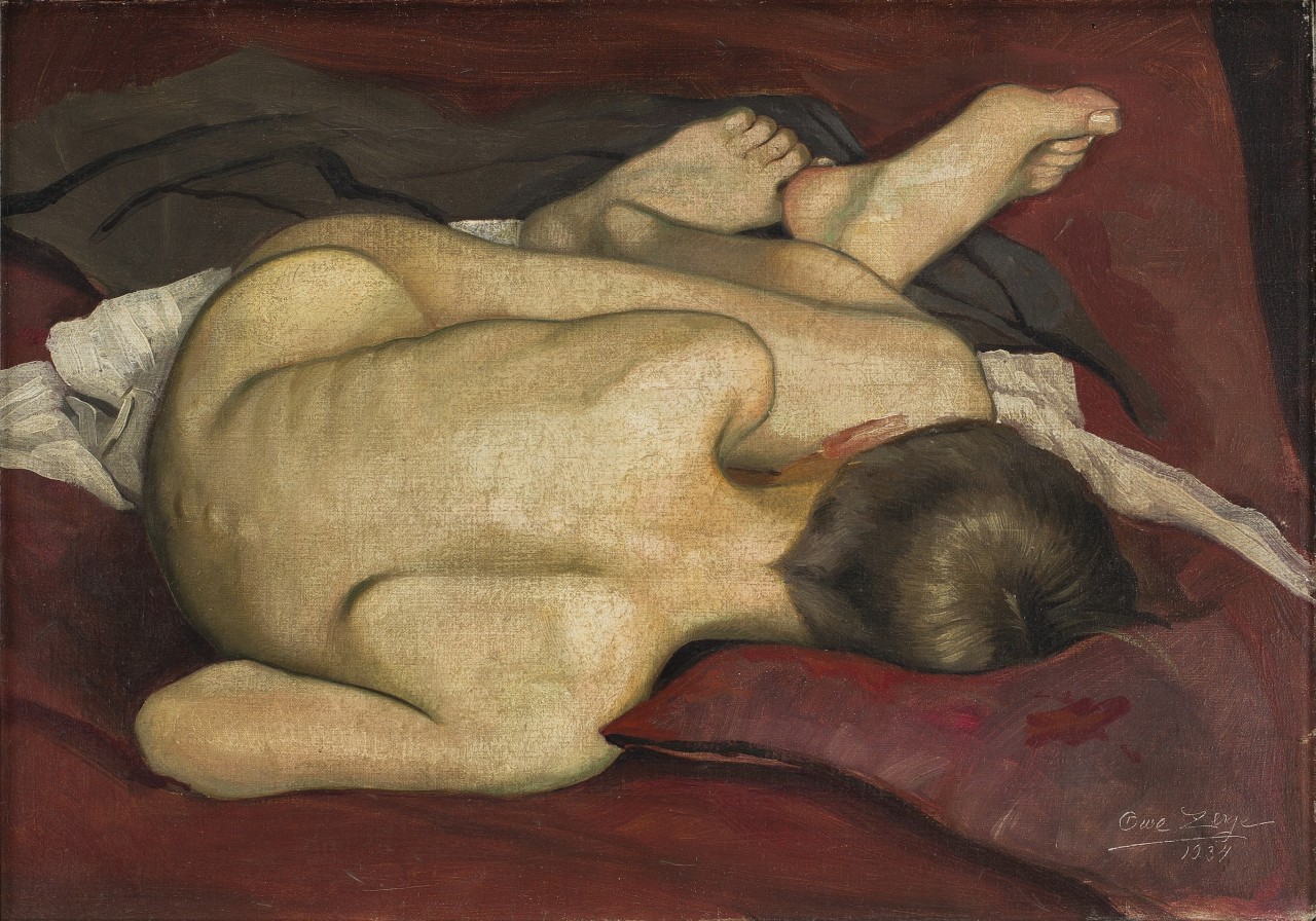 art-and-things-of-beauty:   Owe Zerge (1894-1983) - Sleeping nude boy, oil on canvas,
