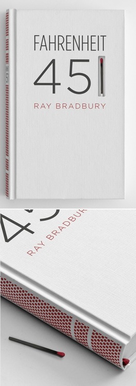 beginning-me: Book design with matchbook surface spine - Fahrenheit 451 is a dystopian novel which p