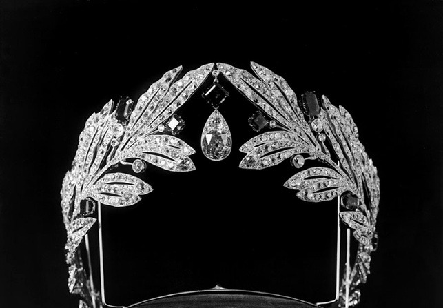  A tiara once owned by Princess Marie Bonaparte, made by Cartier in 1907.  The tiara