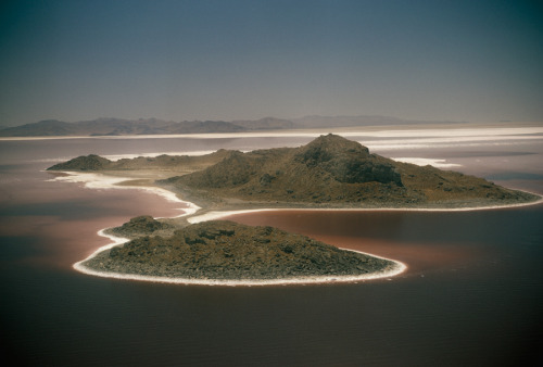 Aerial view of the Great Salt Lake in Utah
