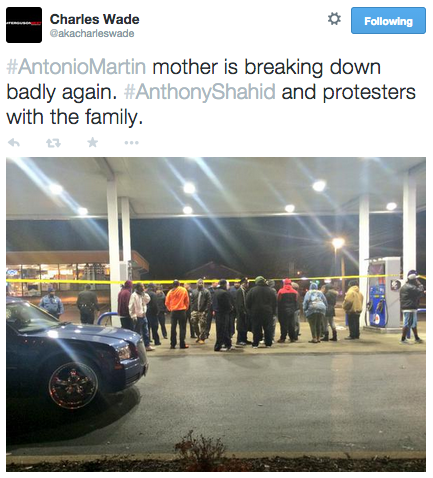 socialjusticekoolaid:   Happening NOW (12/24/14): ANOTHER black teenager has been gunned down in St Louis, just miles from Ferguson. 18-year old Antonio Martin was killed outside of a mobile gas station late Tuesday night. Details are still emerging,