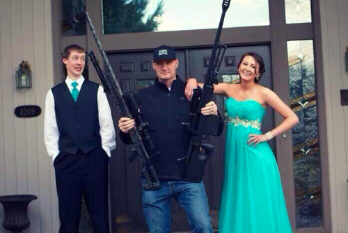 darkislovelyyyy: micdotcom: Black mom nails the problem with dads posing in prom photos with guns Iv