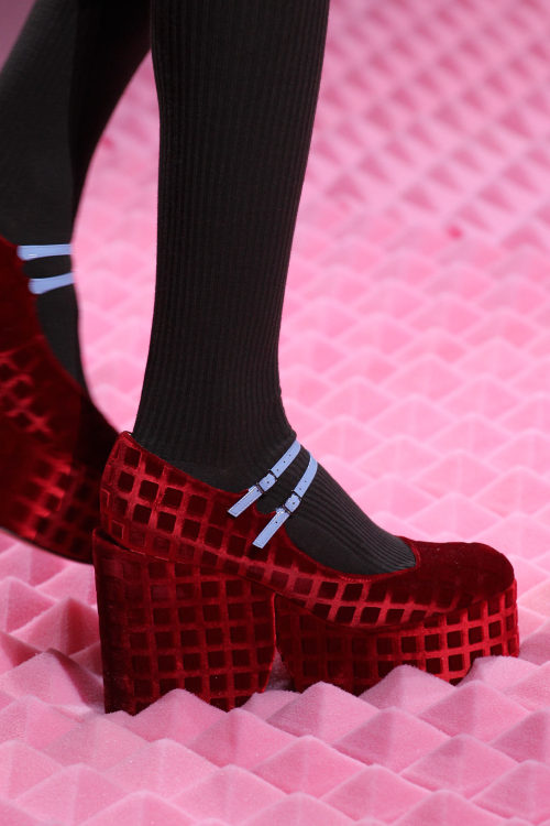 meisela: Ribbed stocking + chunky shoes @ Mary Katrantzou