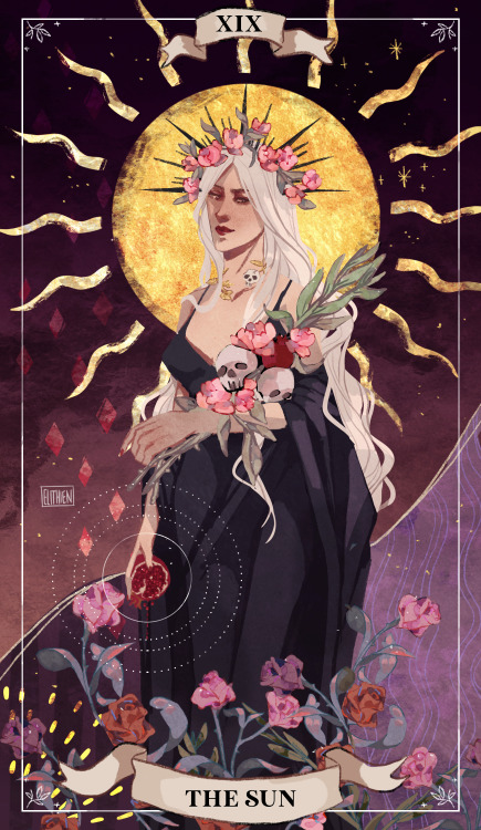Hades and Persephone Tarot cards I did for the bookish company Illumicrate <3