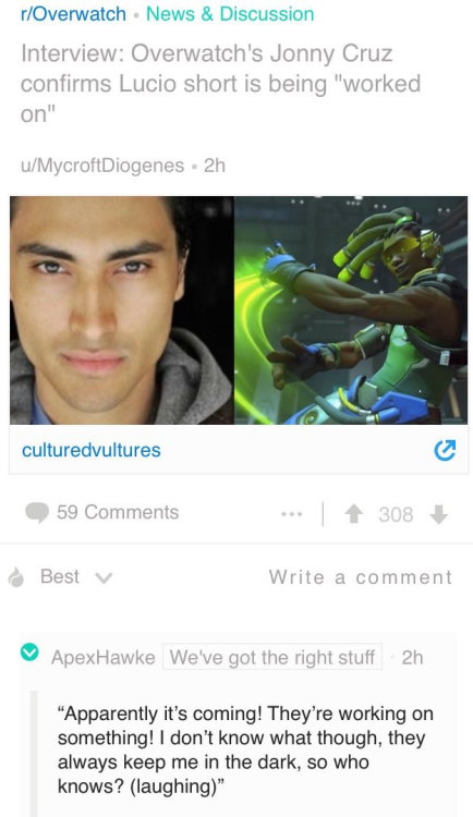 trixbutt:Upcoming Lucio Short? Yea please! Artictle here [ x ]