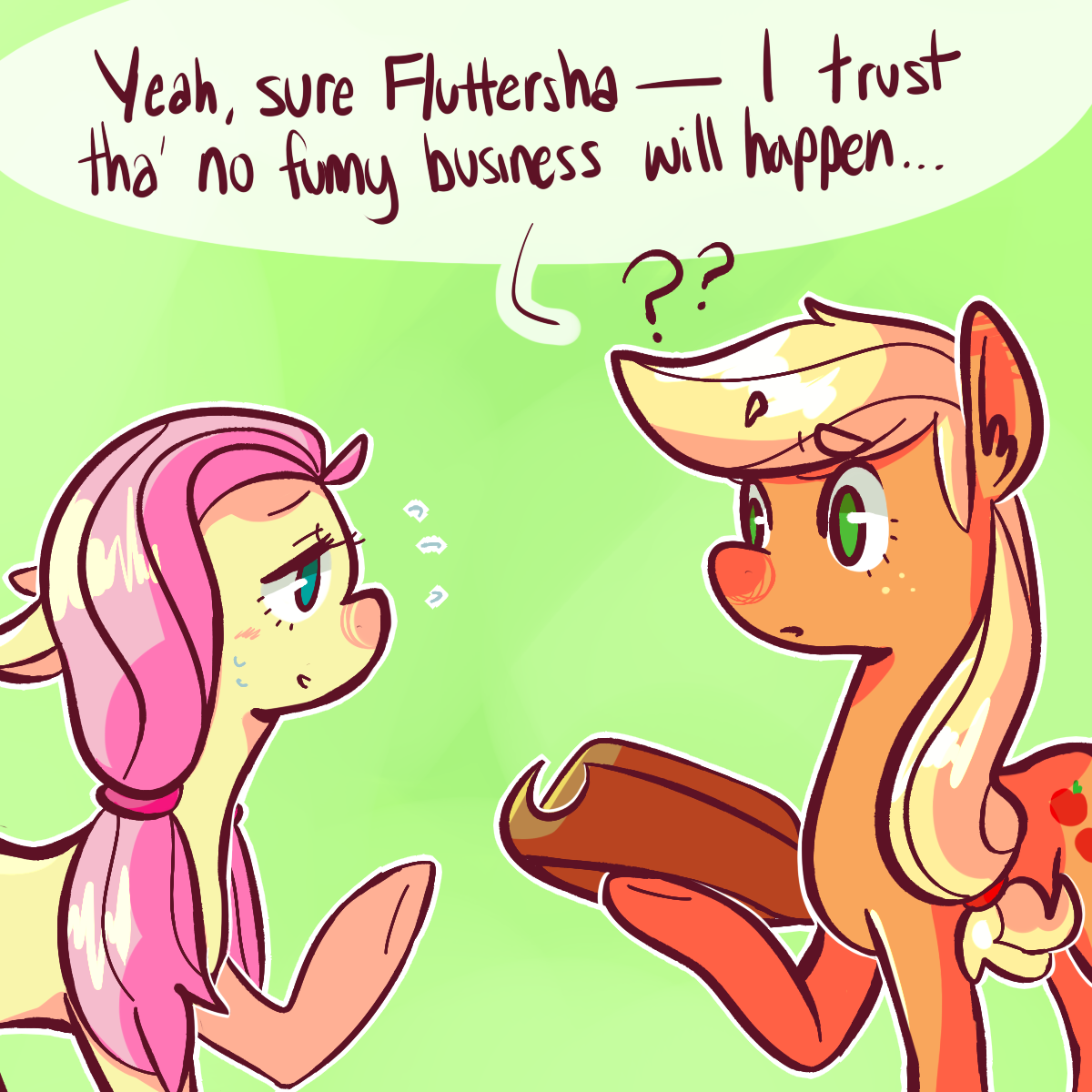 fluttershyanswers:  applejackanswers:  Jus’ don’t do nothin’ bad to it, I guess.