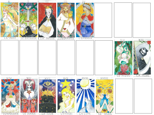 Progress sheet of my Tarot Card processSorry, of course with the blank spaces the images are quite s