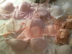 cemeterydoll:  cemeterydoll:  these are just some of my underwire bras, I don’t have space for any more, sigh.  I don’t even like this photo… The lightning is so bad. It doesn’t deserve that many notes.. *sigh*