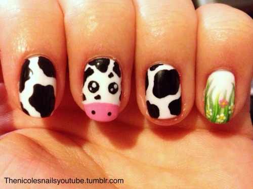 Cow nail art ❤️