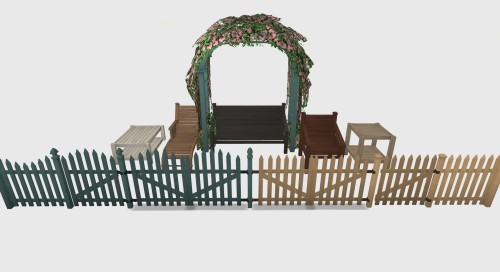 lottes-little-place: “At Stake” Picket Fence Gate in Cluedo Woods. After recoloring the 