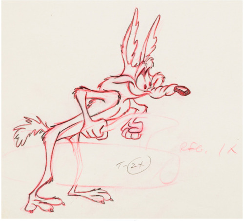 Animation drawing of one of my favorite characters, Wile E. Coyote, from the 1956 Looney Tunes short