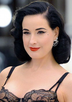 diva-von-teese:  Dita Von Teese in Zac Posen skirt and Von Follies bra launches her lingerie collection at Bloomingdale’s on May 17, 2014 in Century City, California. 