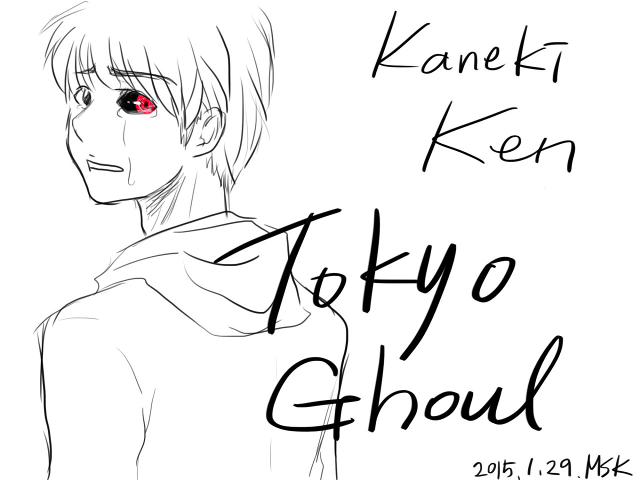 Kaneki Ken. Tokyo Ghoul coloring ver. I have to...