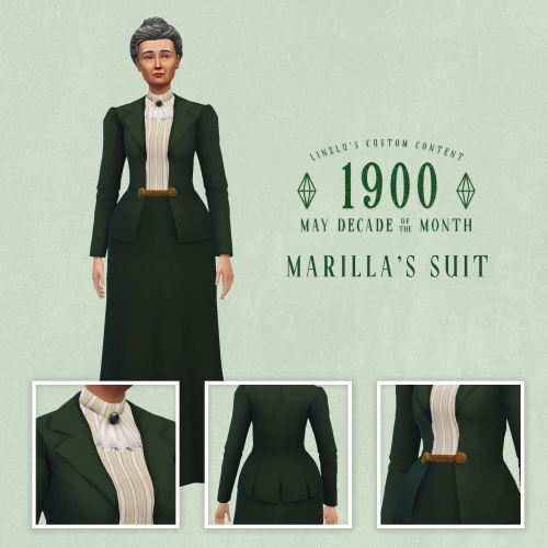 linzlu:Marilla’s Suit This suit is loosely base off Marilla’s suit from the 1985 Anne of Green Gable