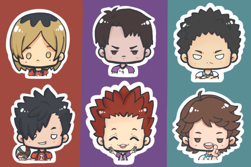 more sticker sheet designs. This time my favorites from the other haikyuu Teams