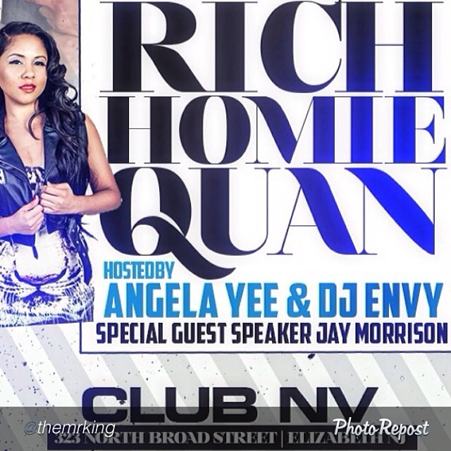 by @themrking “My bro @jaymrrealestate will be speaking live TONIGHT at Club NV in Elizabeth NJ…. Followed by a performance by @richhomiequan! Hosted by @angelayee and @djenvy #YoungMindsCan contact @mrtex for tix!” via @PhotoRepost_app