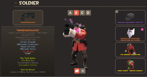 “30.000 Wingboners”My ‘Wingbonermaker’ Blackbox in Team Fortress 2 reached 30.000 Kills(or as I like to call em, wingboners) and I’m stoked. This weapon is the reason this blog even exists. Yes!To make this worth your read,
