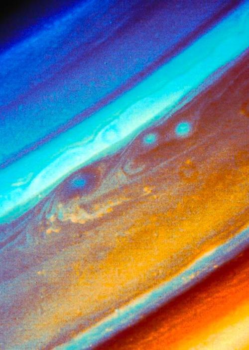 levantineviper:Storms on SaturnImage credit: NASA’s Voyager 2 Spacecraft 