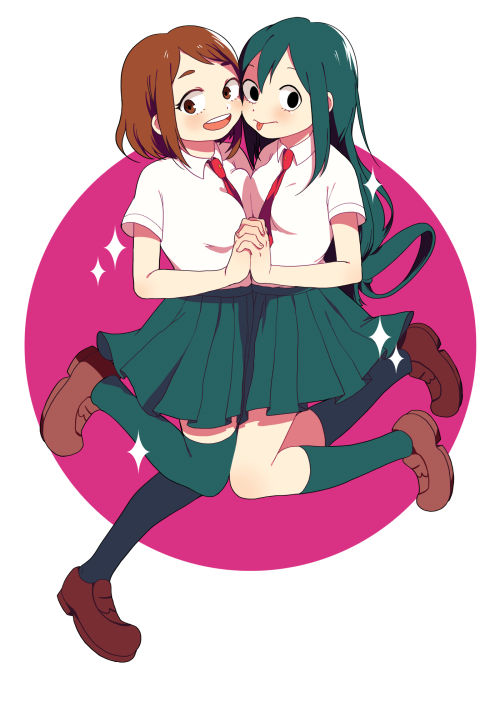 jellypyu:gravity girl & frog girl 