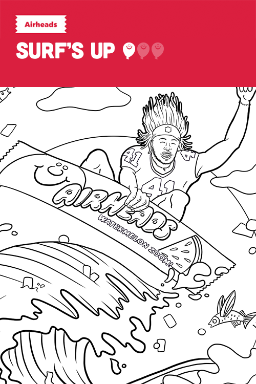 Alvin Kamara Surf’s Up Coloring Sheet