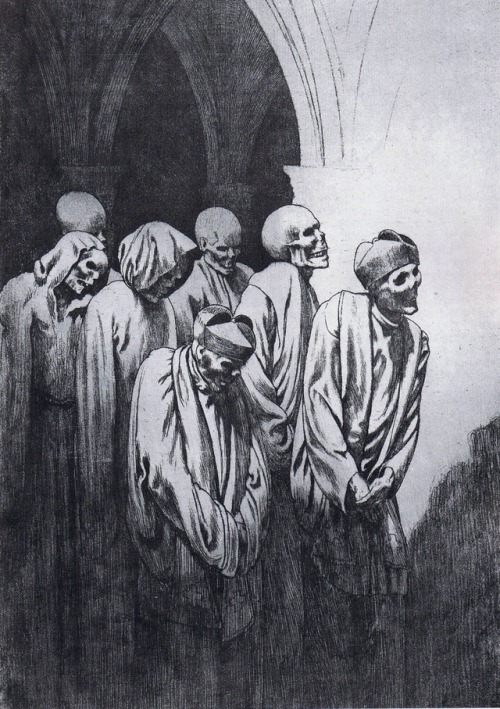 Early zombies…Les revenants ou L’ office des morts (1906). French artist, Valère Bernard (1860-1936)