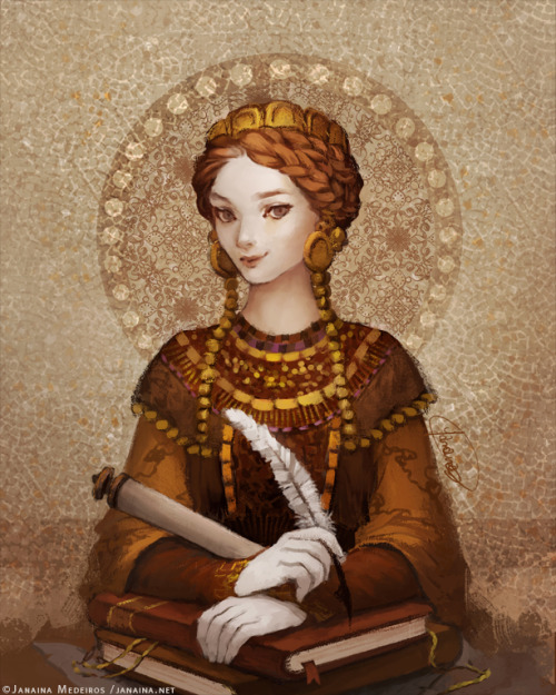 janainaart:Art by Janaina / Commission for DuisighPainting of “Greek princess, scholar, physician, h