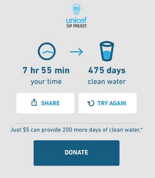 perks-of-being-chinese:guys!! UNICEF is donating a days worth of clean water for every minute you do