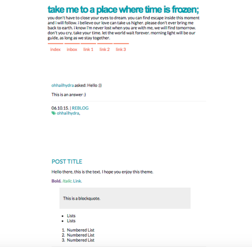 hydrathemes: THEME #01 by hydrathemes / ohhailhydraFIND TOMORROW - preview | code400px posts18 